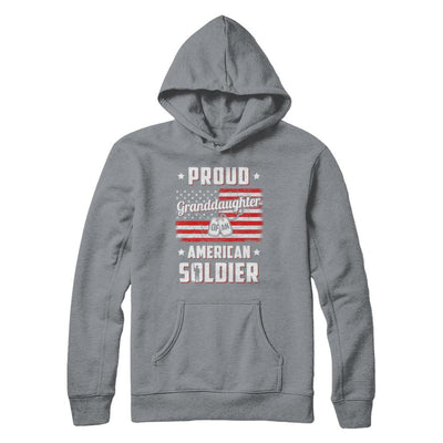 Proud Granddaughter Of A Soldier Army Papa Veteran-T-Shirt & Hoodie-Pullover Hoodie-Light Steel