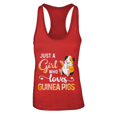 Just A Woman Who Loves Guinea Pigs-T-Shirt & Tank Top-Women's Ideal Racerback Tank-Red