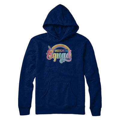 Kindergarten Squad Cute Rainbow Unicorn Back To School-T-Shirt & Hoodie-Pullover Hoodie-Navy