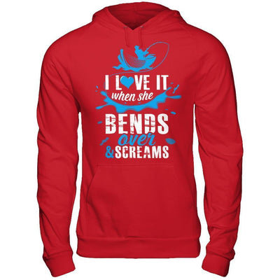I Love It When She Bends Over And Screams Fishing-T-Shirt & Hoodie-Pullover Hoodie-Red
