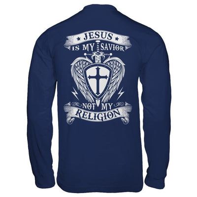 Knight Templar Jesus Is My Savior Not My Religion-T-Shirt & Hoodie-Long Sleeve T-Shirt-Navy