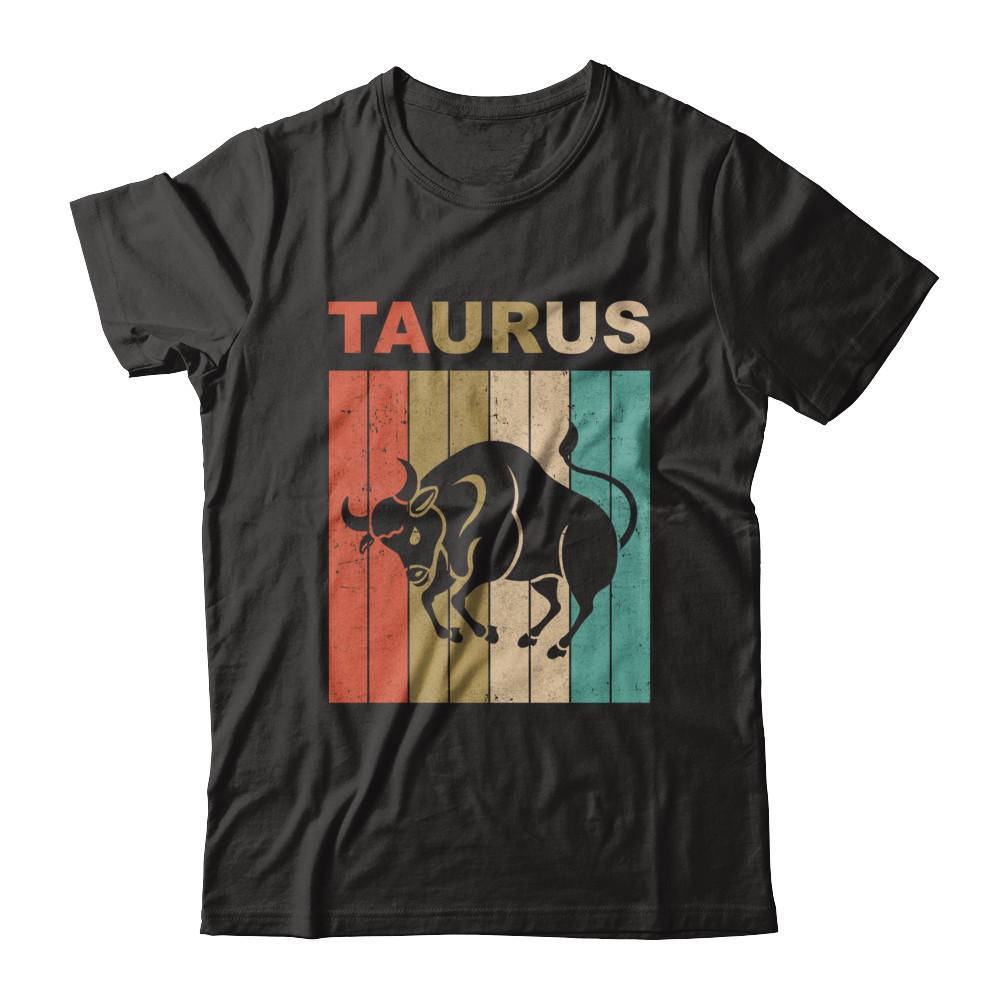 Vintage Taurus Zodiac April May Birthday Gift-T-Shirt & Hoodie-Classic T-Shirt-Black