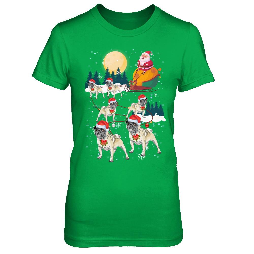 Dog Reindeer Pug Christmas Gift-T-Shirt & Sweatshirt-Women's T-Shirt-Irish Green