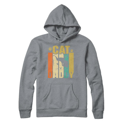 Retro Vintage Daddy Cat Father's Day Gift-T-Shirt & Hoodie-Pullover Hoodie-Light Steel
