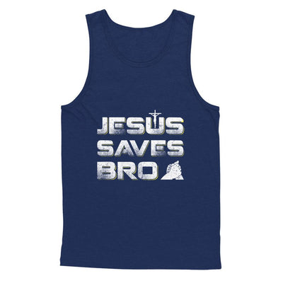 Jesus Saves Bro-T-Shirt & Hoodie-Unisex Tank-Navy