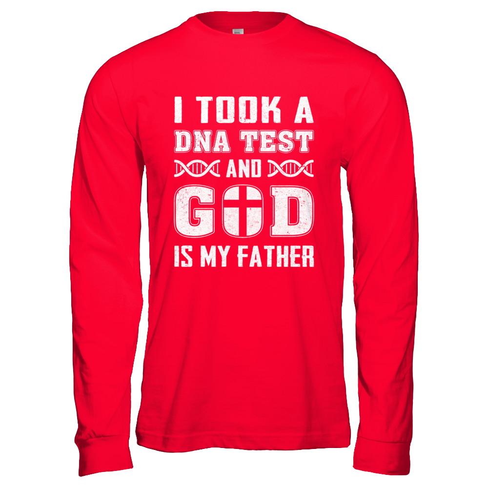 I Took A Dna Test And God Is My Father Christian-T-Shirt & Hoodie-Long Sleeve T-Shirt-Red
