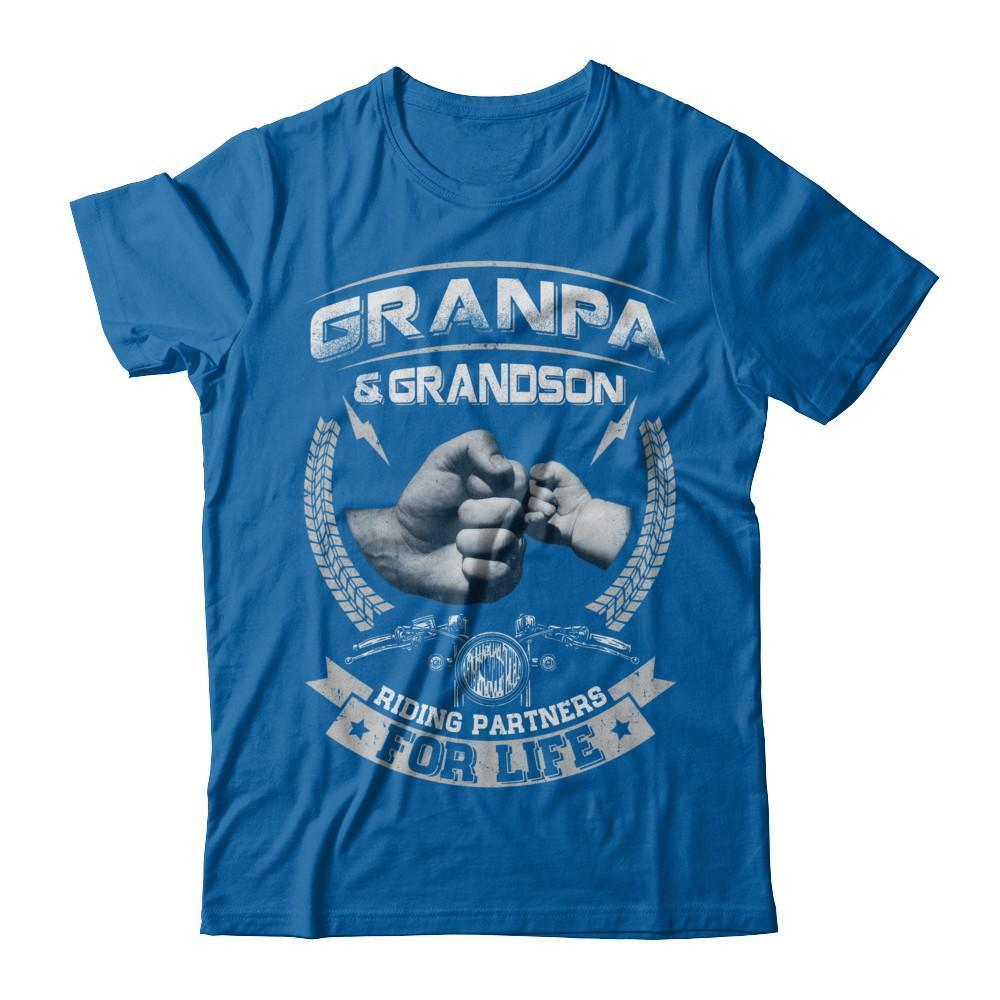 Motocross Grandpa And Grandson Riding Partners For Life-T-Shirt & Hoodie-Classic T-Shirt-Royal