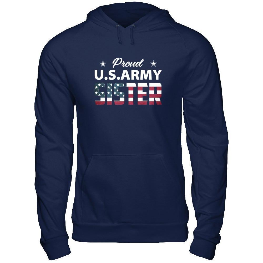 Proud Us Army Sister-T-Shirt & Hoodie-Pullover Hoodie-Navy