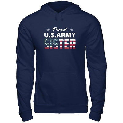 Proud Us Army Sister-T-Shirt & Hoodie-Pullover Hoodie-Navy