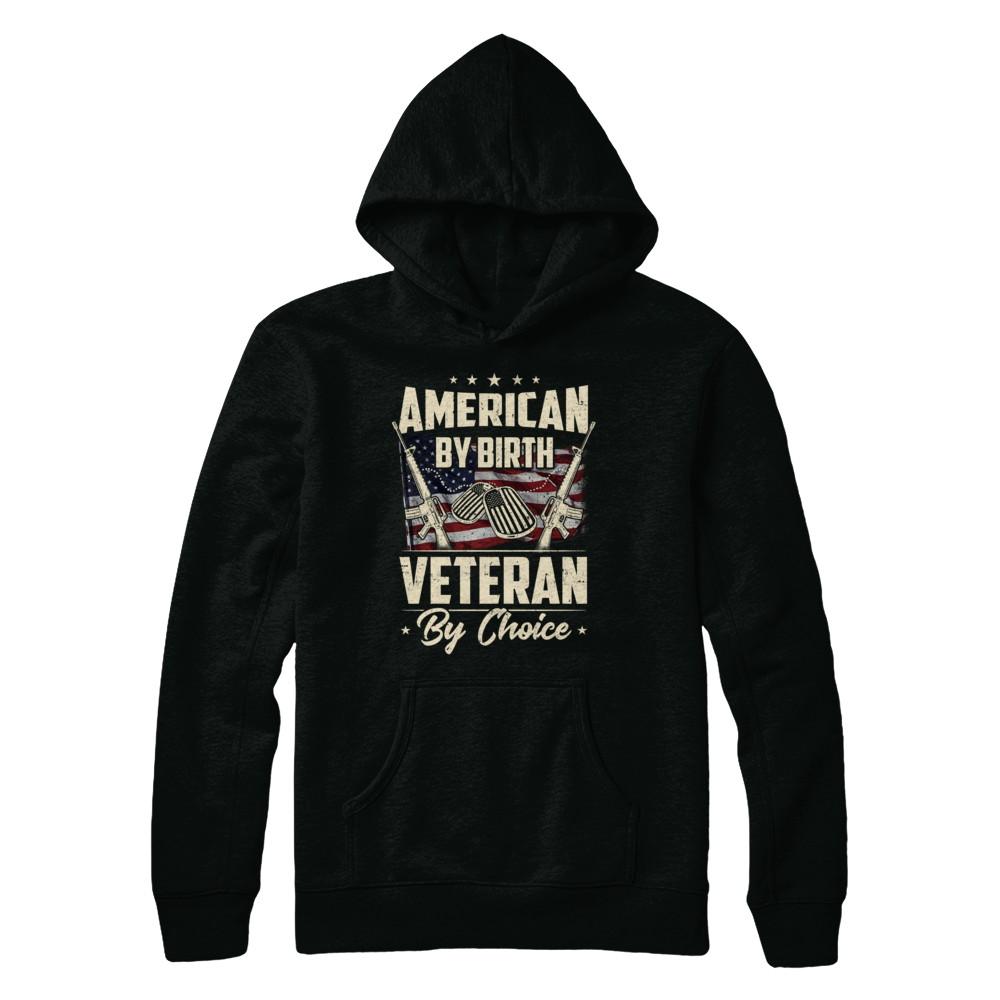 Proud An American By Birth Veteran By Choice-T-Shirt & Hoodie-Pullover Hoodie-Black