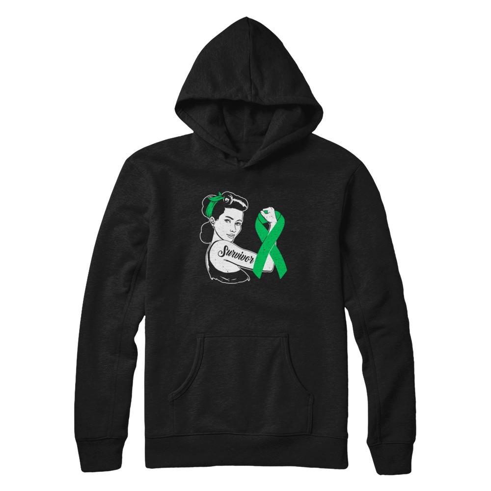 We Can Cure It Liver Cancer Green Awareness Survivor-T-Shirt & Hoodie-Pullover Hoodie-Black