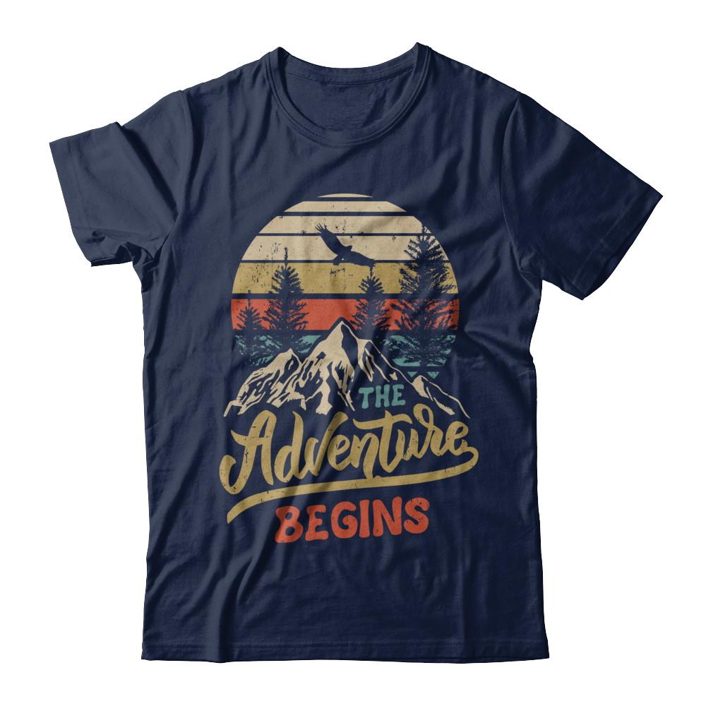 The Adventure Begins Climb The Mountain Vintage-T-Shirt & Hoodie-