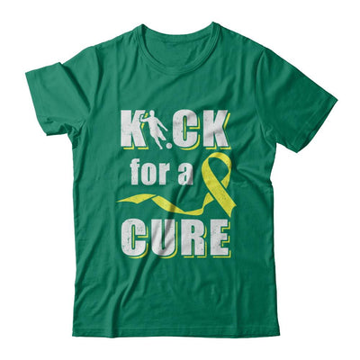 Kick For A Cure Soccer Yellow Childhood Cancer Awareness-T-Shirt & Hoodie-Classic T-Shirt-Kelly Green