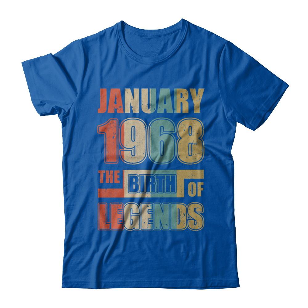 Vintage Retro January 1968 Birth Of Legends 53th Birthday-T-Shirt & Hoodie-Premium T-Shirt-Royal