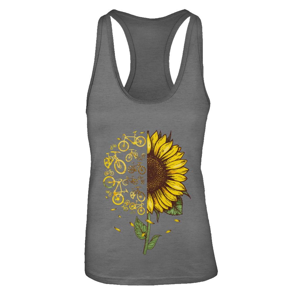 Sunflower Cycling Cycle-T-Shirt & Tank Top-Women's Ideal Racerback Tank-Dark Grey