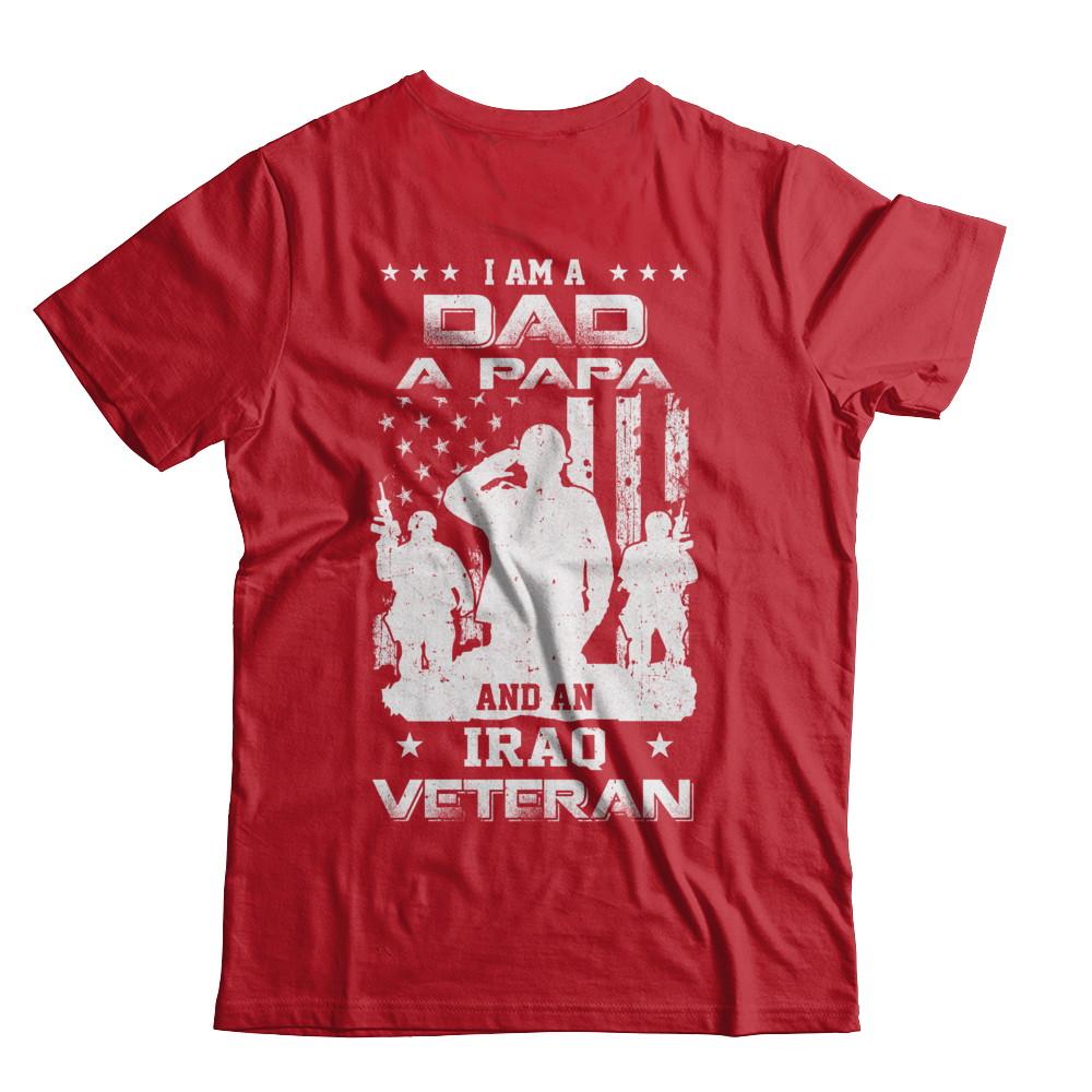 I'm A Dad A Papa And An Iraq Veteran-T-Shirt & Hoodie-Classic T-Shirt-Red