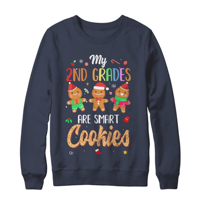 Teacher My 2nd Graders Are Smart Cookies Christmas-T-Shirt & Sweatshirt-Crewneck Sweatshirt-Navy