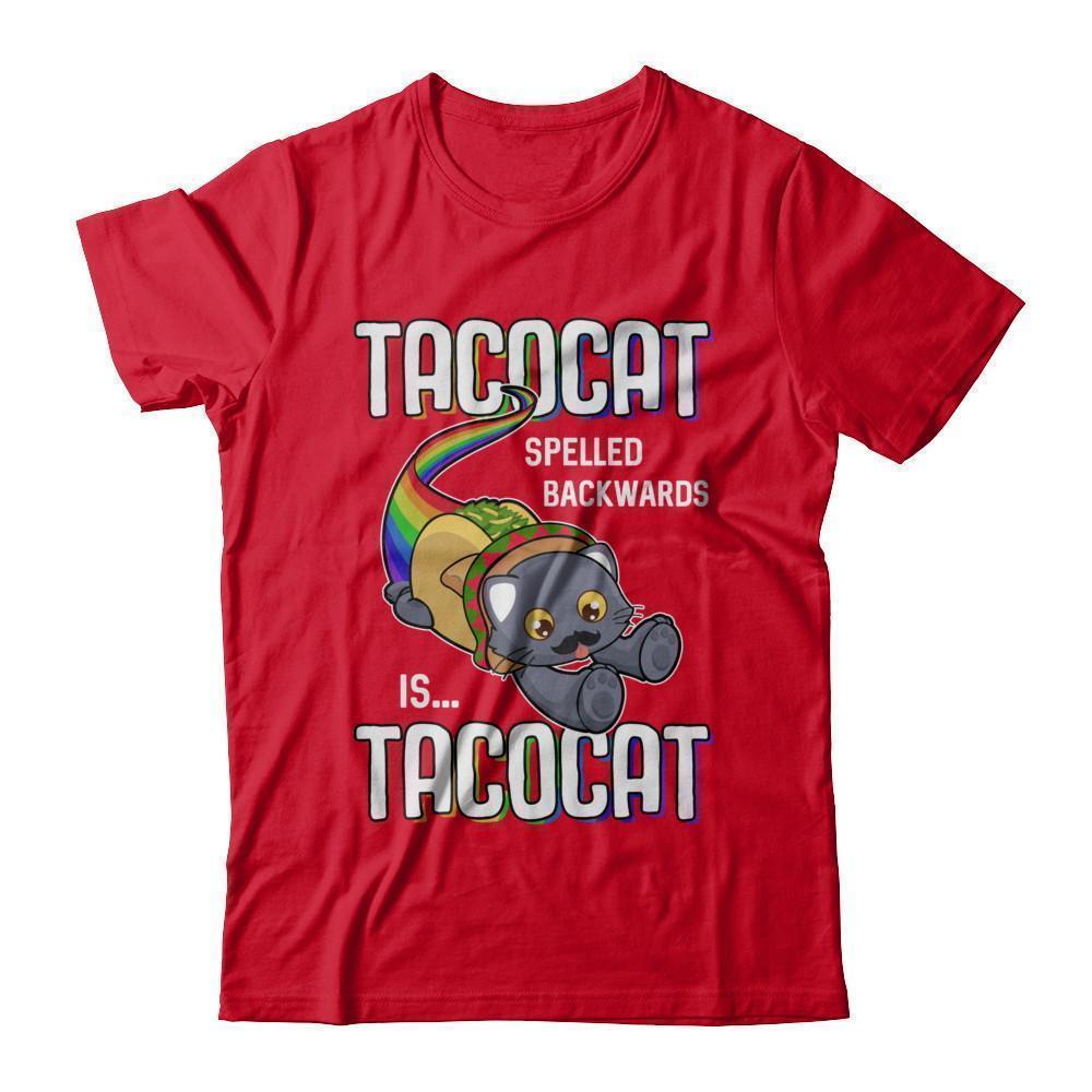 Funny Taco Cat Tacocat Spelled Backwards Is Tacocat Cat-T-Shirt & Hoodie-Premium T-Shirt-Red