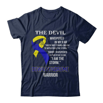 I Am The Storm Support Down Syndrome Awareness Warrior Gift-T-Shirt & Hoodie-Classic T-Shirt-Navy