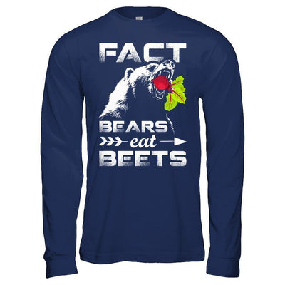 Fact Bears Eat Beets-T-Shirt & Hoodie-Long Sleeve T-Shirt-Navy