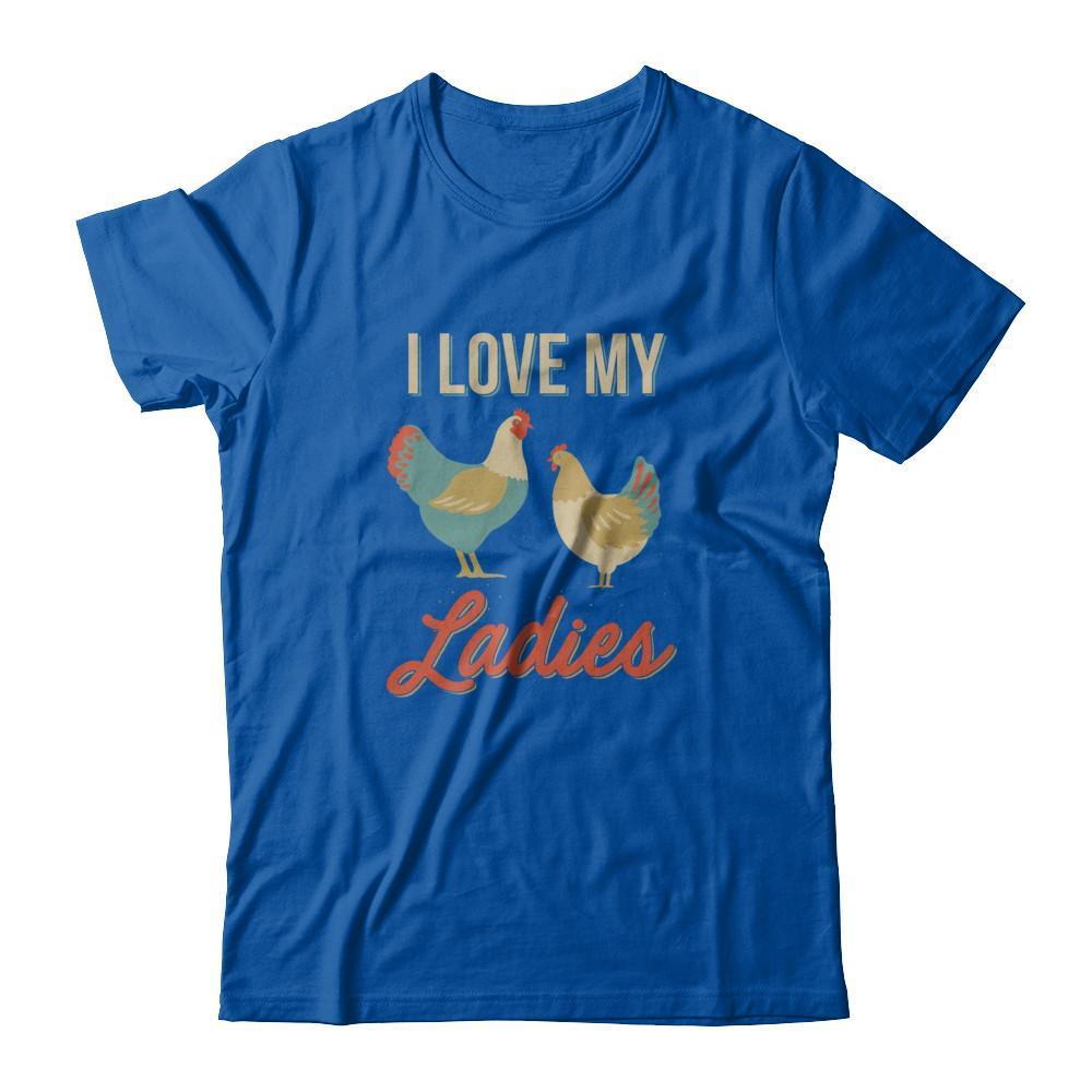 Vintage Retro I Love My Ladies Funny Chicken Farmer-T-Shirt & Tank Top-Premium T-Shirt-Royal
