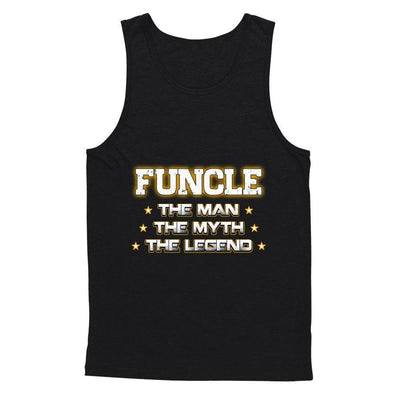Funcle The Myth The Man The Legend Funny Uncle-T-Shirt & Hoodie-Unisex Tank-Black