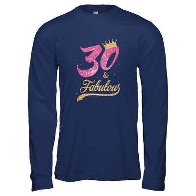 30 And Fabulous 1991 30th Birthday Gift-T-Shirt & Tank Top-Long Sleeve T-Shirt-Navy