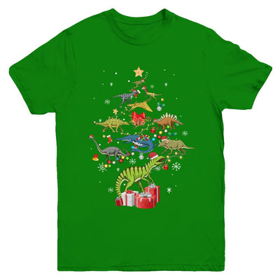 Tree Rex Funny Dinosaur Christmas Tree Kids Gift Youth-Youth Shirt-Youth T-Shirt-Irish Green