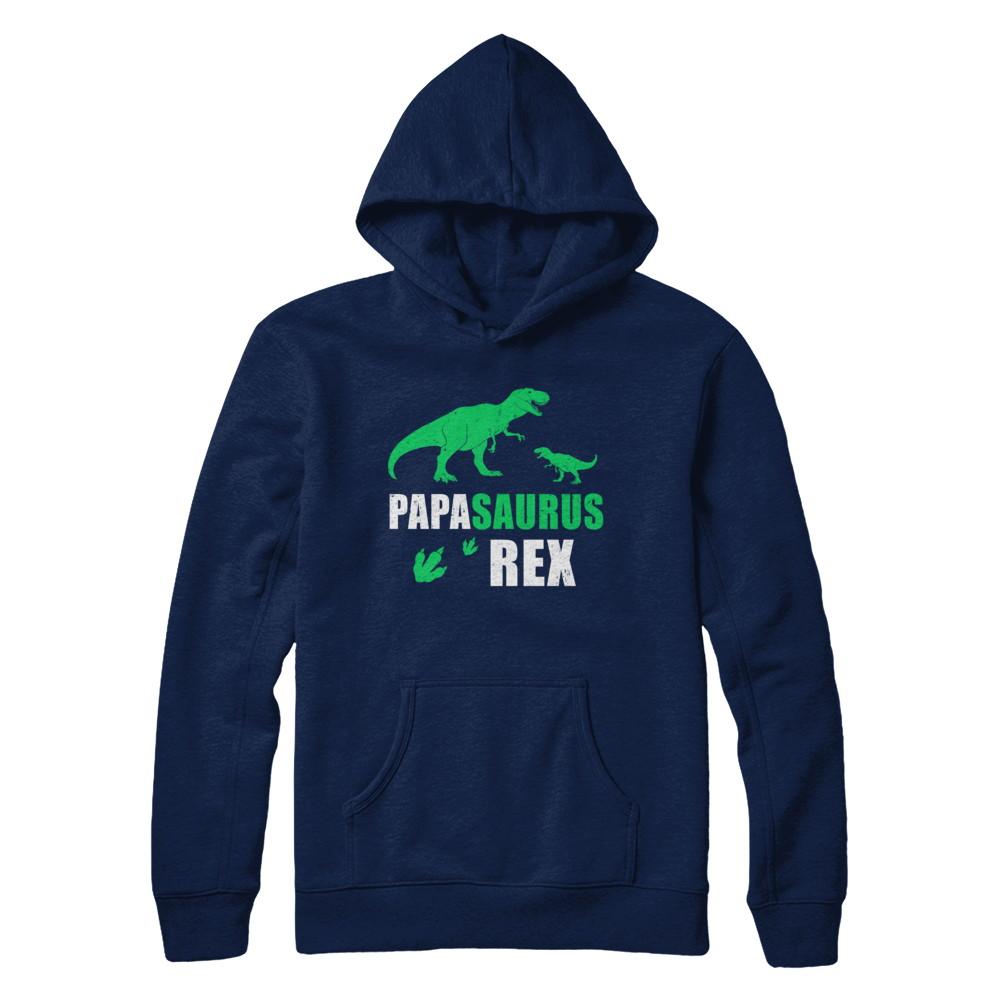 Dinosaur T-Rex Grandpasaurus Papa Saurus Dinosaur T-Rex Fathers Day-T-Shirt & Hoodie-Pullover Hoodie-Navy