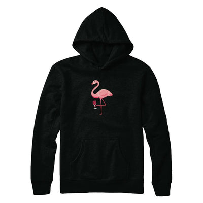 Wine Lover's Pink Flamingo Fun Party Wine-T-Shirt & Tank Top-Pullover Hoodie-Black
