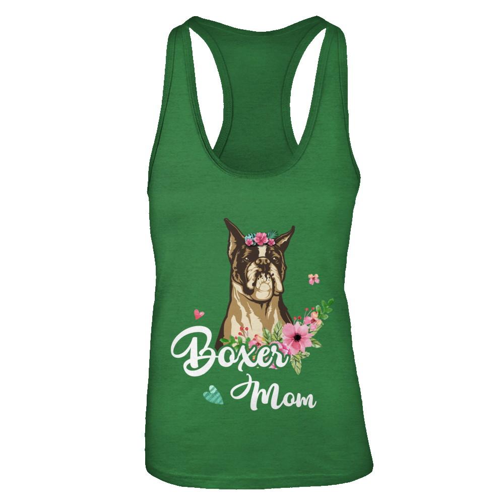 Boxer Mom Funny Dog Mom Gift Idea-T-Shirt & Tank Top-Women's Ideal Racerback Tank-Kelly Green