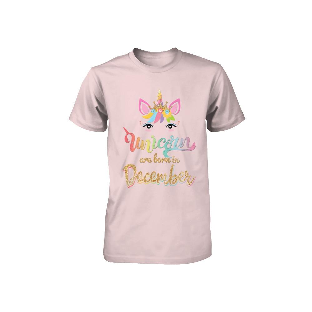 Cute Unicorns Are Born In December Birthday Gift Youth-Youth Shirt-Toddler T-Shirt-Pink