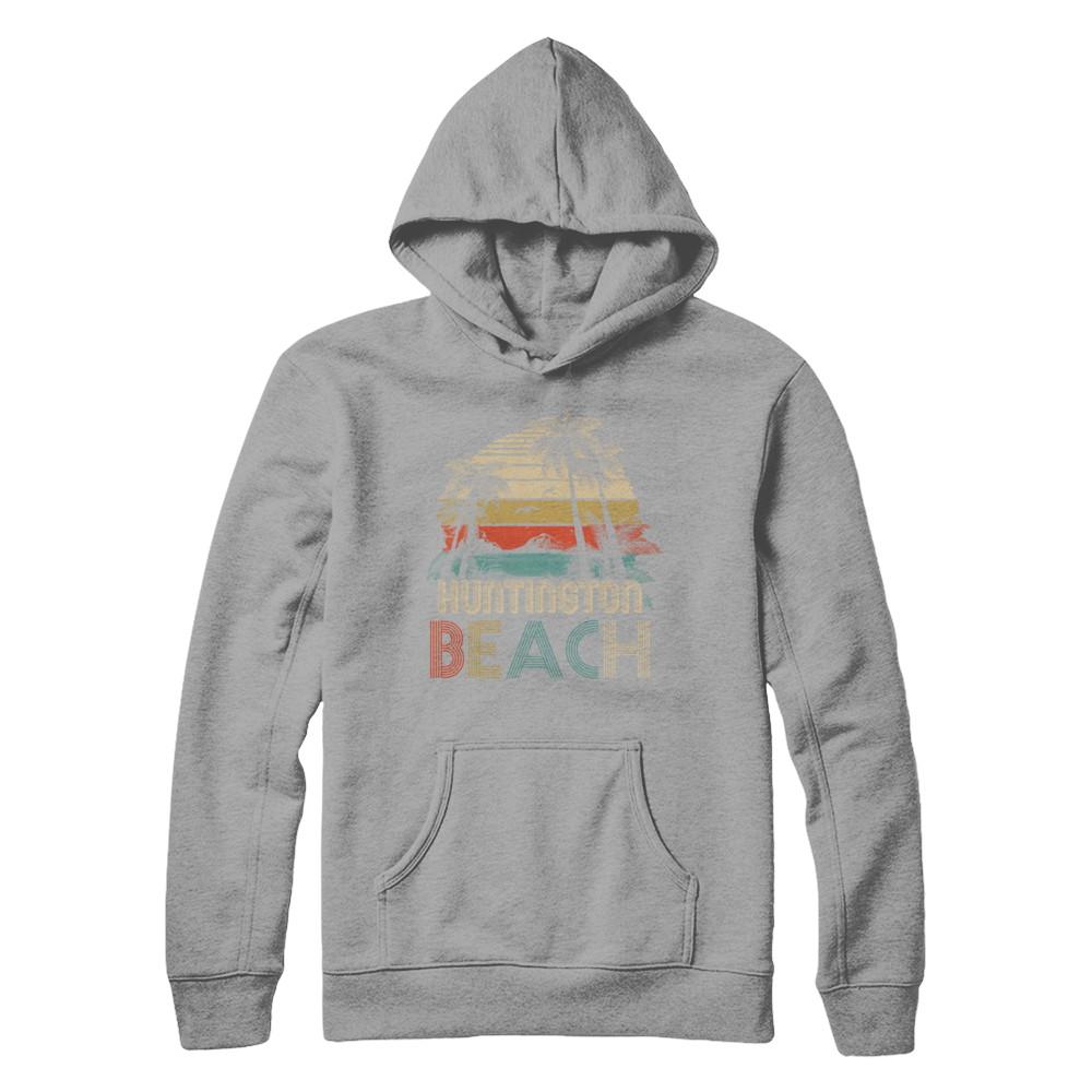 Vintage Summer Huntington Beach California-T-Shirt & Hoodie-Pullover Hoodie-Light Steel