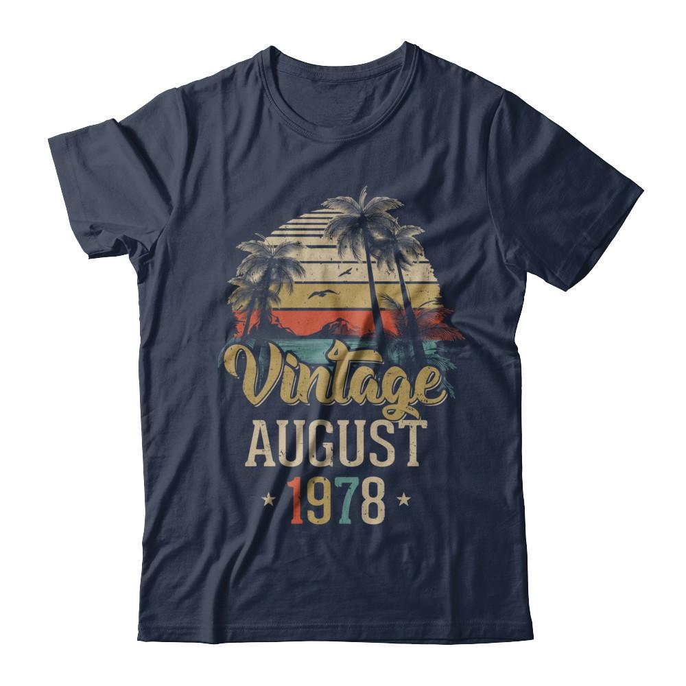 Retro Classic Vintage August 1978 43th Birthday Gift-T-Shirt & Hoodie-Classic T-Shirt-Navy