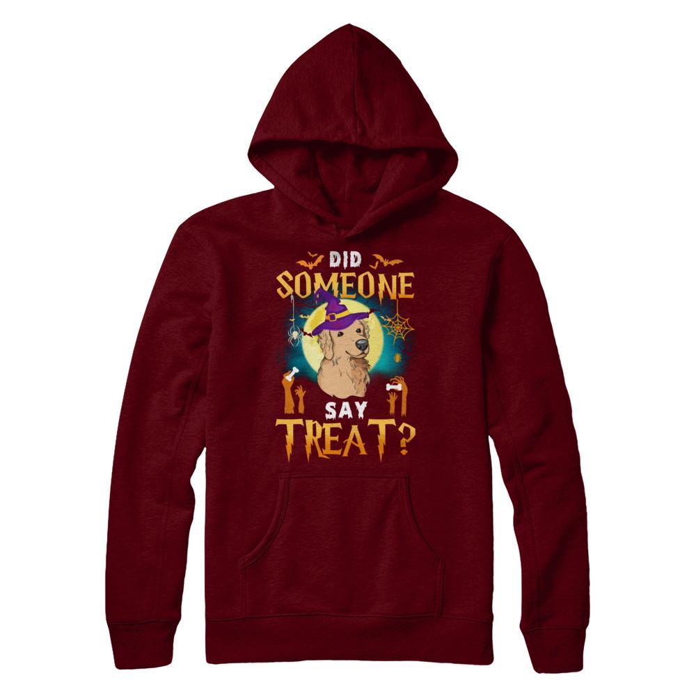 Did Someone Say Treat Golden Retriever Halloween Costume-T-Shirt & Hoodie-Pullover Hoodie-Maroon