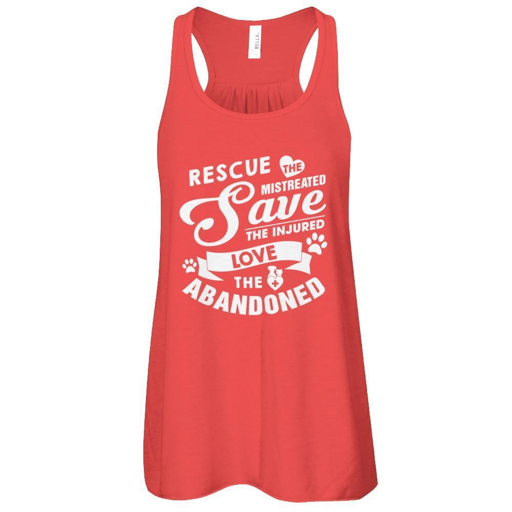 Rescue Save Love Animal Dog Lover Cat Lover Veterinarian-T-Shirt & Tank Top-Women's Flowy Racerback Tank-Red