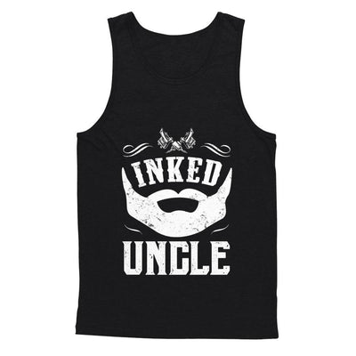 Inked Uncle Bearded Man Tattooed Tattoos-T-Shirt & Hoodie-Unisex Tank-Black