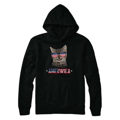 Ameowica 4Th Of July Party Meow Cat American Flag-T-Shirt & Hoodie-Pullover Hoodie-Black