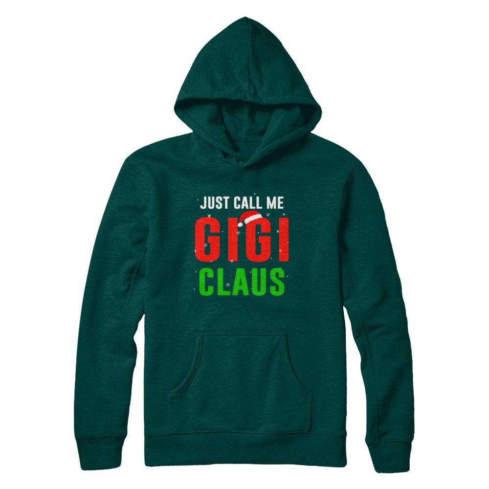 Santa Gigi Claus Matching Family Christmas Pajamas-T-Shirt & Sweatshirt-Pullover Hoodie-Deep Forest