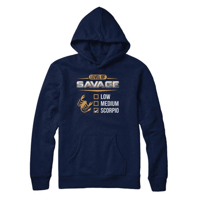 Level Of Savage Scorpio-T-Shirt & Hoodie-Pullover Hoodie-Navy
