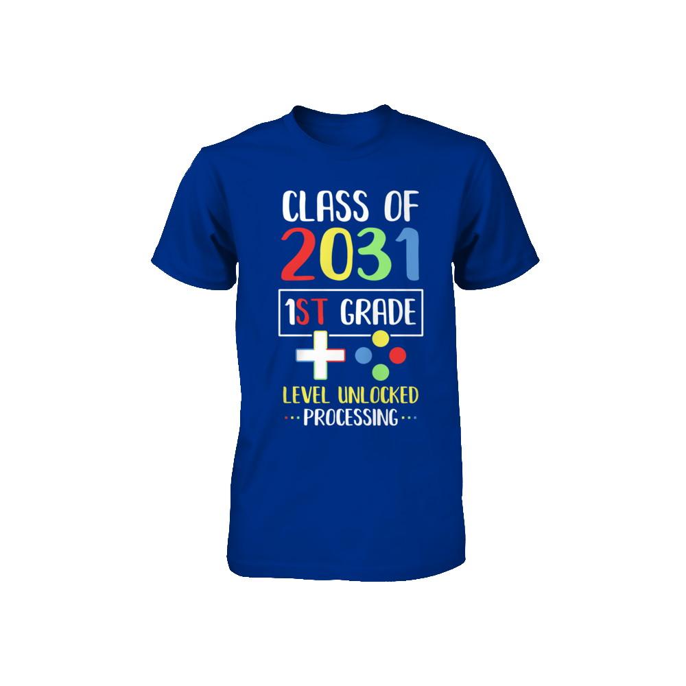 Class Of 2031 1st Grade Level Unlock Gaming Back Go School Youth-Youth Shirt-