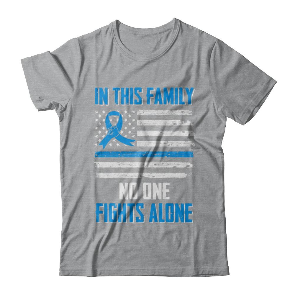 In This Family No One Fights Alone Prostate Cancer-T-Shirt & Hoodie-Classic T-Shirt-Sport Grey