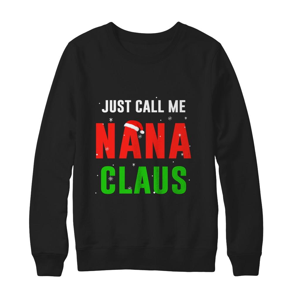 Santa Nana Claus Matching Family Christmas Pajamas-T-Shirt & Sweatshirt-Crewneck Sweatshirt-Black
