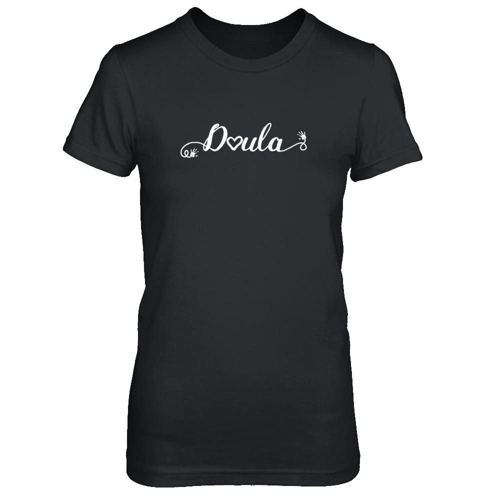 Doula Heart For Birth Baby Born Postpartum-T-Shirt & Tank Top-Women's T-Shirt-Black