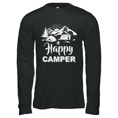 Happy Trailer Camper Grandpa Papa Grandma Camping-T-Shirt & Hoodie-Long Sleeve T-Shirt-Black