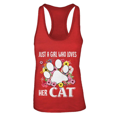 Just A Girl Who Loves Her Cat-T-Shirt & Tank Top-Women's Ideal Racerback Tank-Red