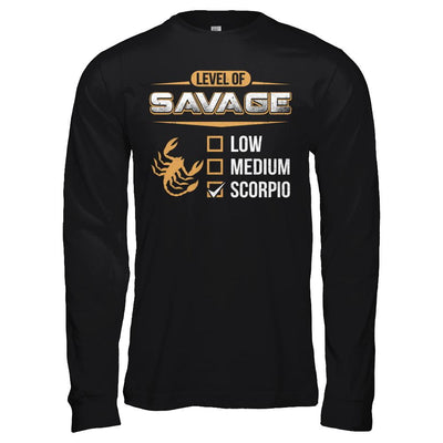 Level Of Savage Scorpio-T-Shirt & Hoodie-Long Sleeve T-Shirt-Black