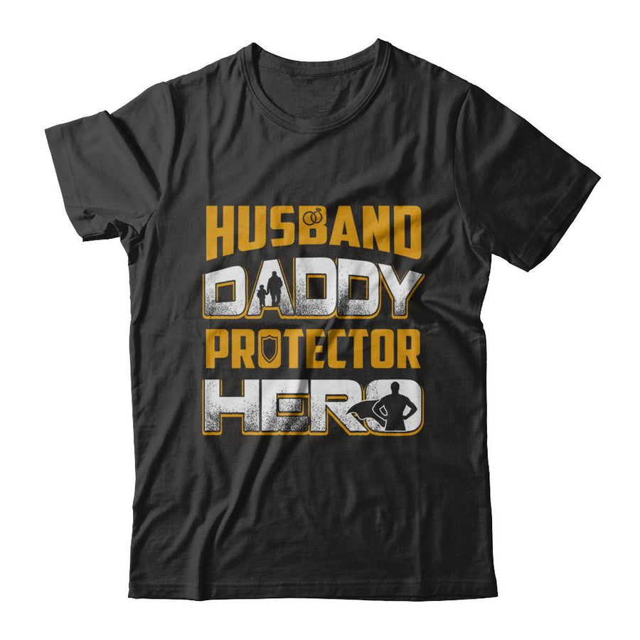 Husband Daddy Protector Hero-T-Shirt & Hoodie-Classic T-Shirt-Black