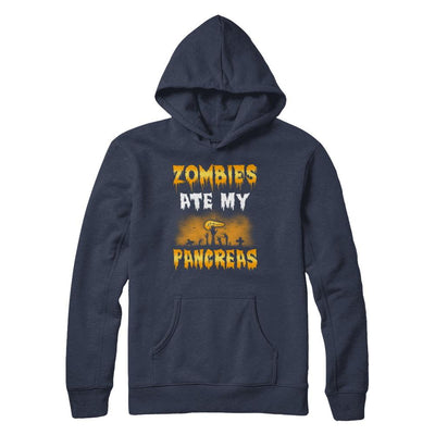 Zombies Ate My Pancreas Halloween Costume-T-Shirt & Hoodie-Pullover Hoodie-Navy