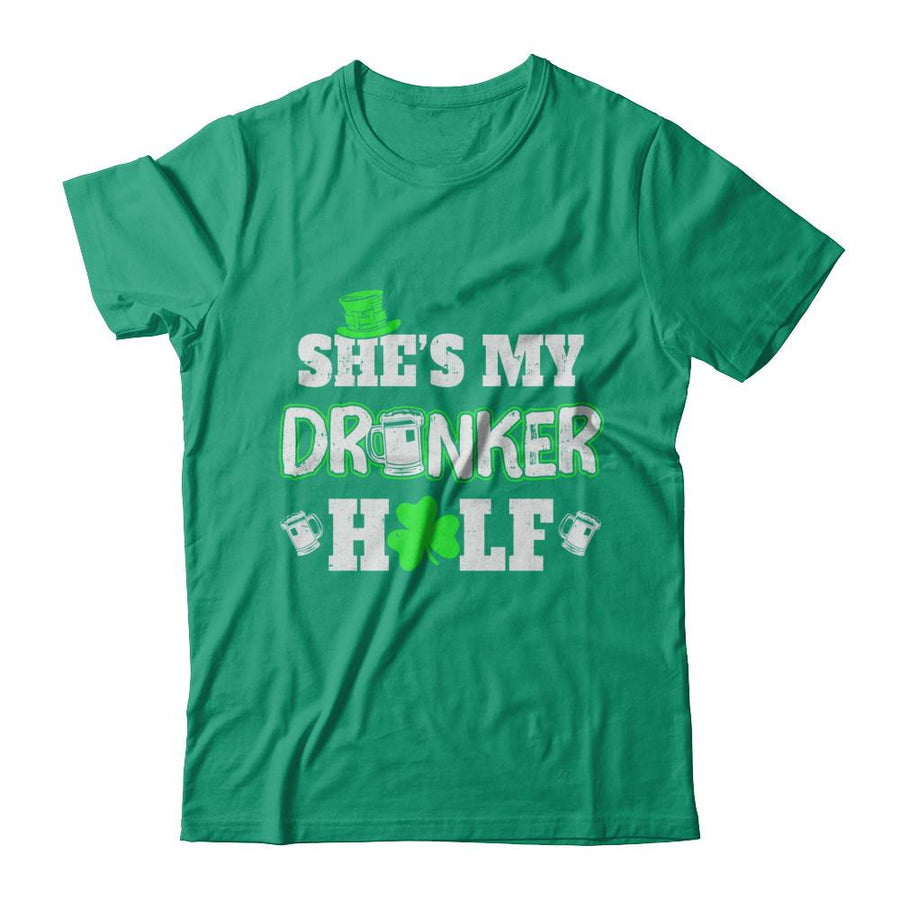 She's My Drunker Half St Patrick's Day Couples-T-Shirt & Hoodie-Classic T-Shirt-Kelly Green